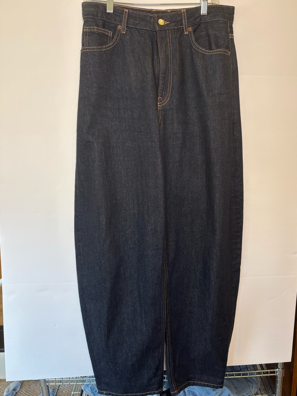 Zara Barrel High Rise Jeans Dark Wash 100% Cotton Size 8